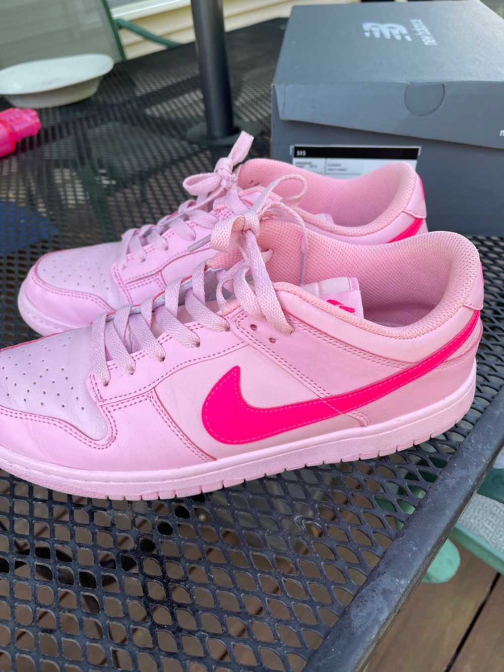 Nike Pink Low-Top Sneakers with Hot Pink Swoosh
